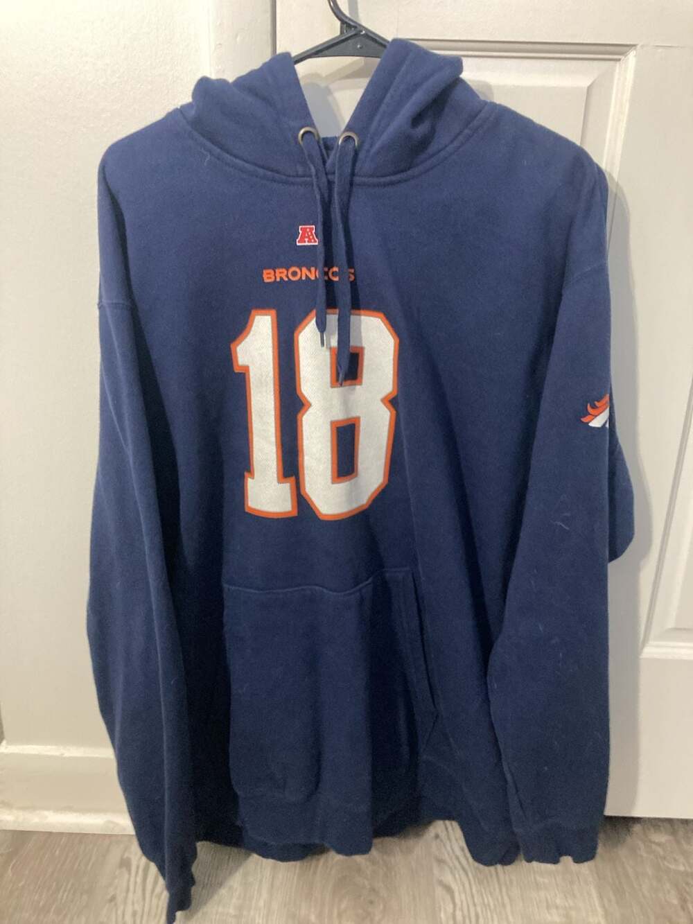 NFL Team Apparel Denver Broncos Manning 18 Hoodie Blue